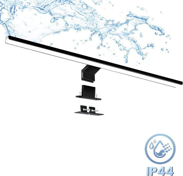 Oświetlenie lustra LED, oświetlenie szafki, oświetlenie ścienne łazienki, neutralne białe światło 4000K, 12W, 650lm, IP44, 600mm, czarne