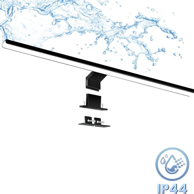 Oświetlenie lustra LED, oświetlenie szafki, oświetlenie ścienne łazienki, neutralne białe światło 4000K, 12W, 650lm, IP44, 600mm, czarne