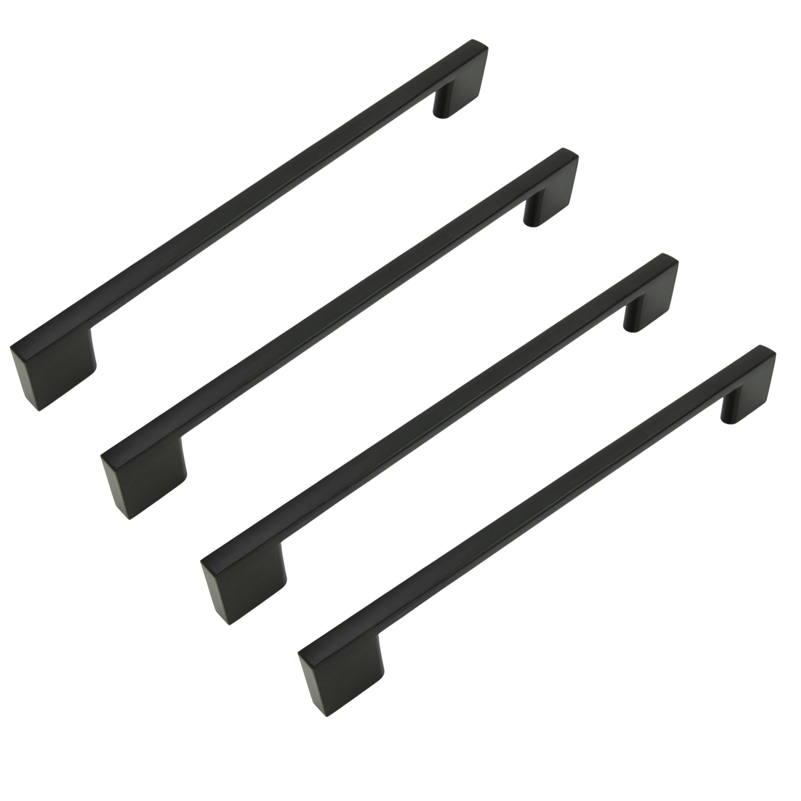4 x Uchwyt meblowy czarny 224 mm metalowy