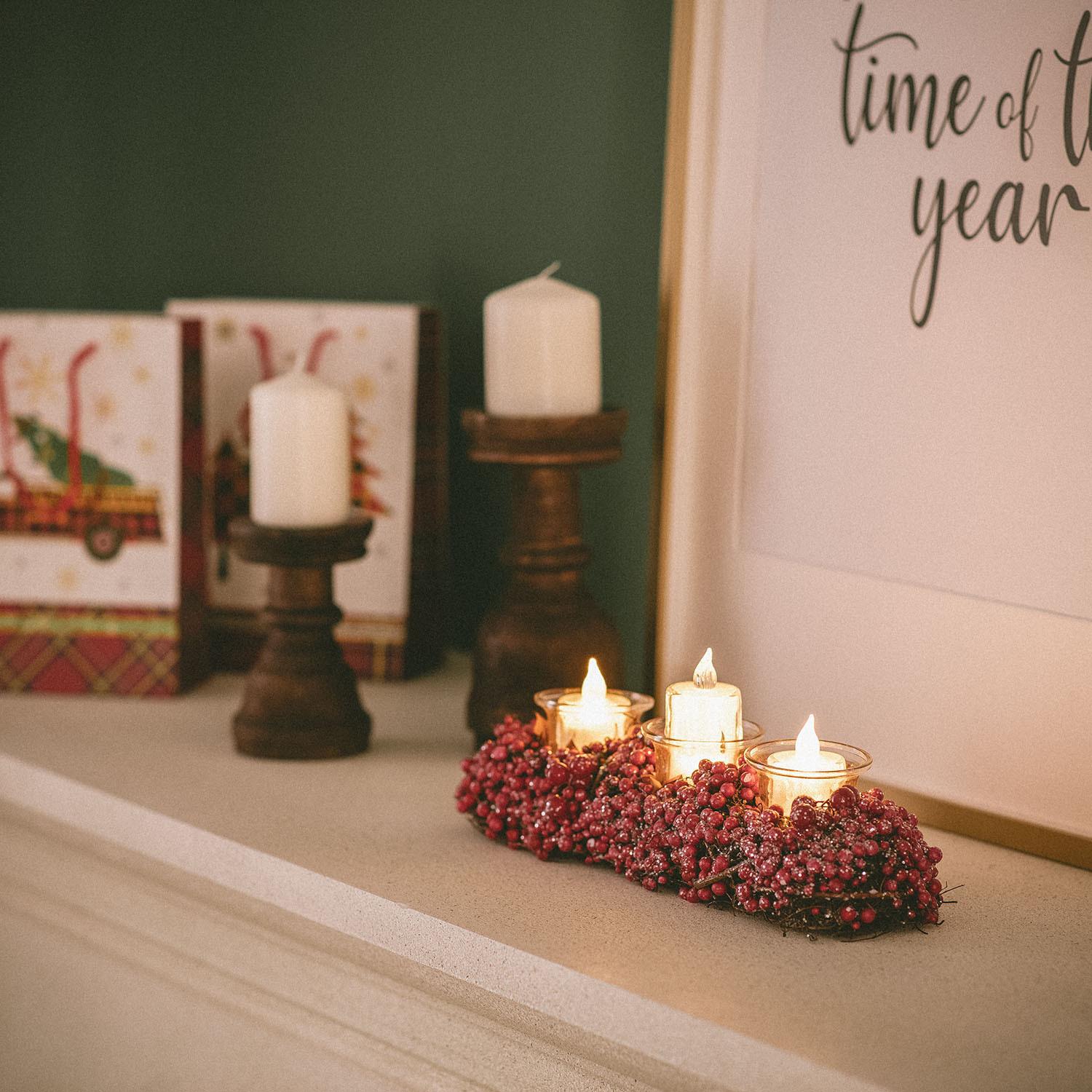 Świeca dekoracyjna 3,6x5 cm zdobiona Led