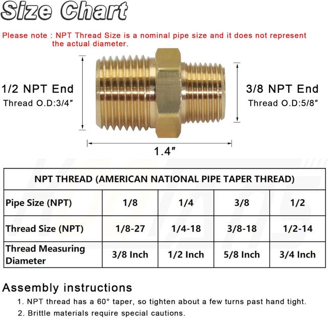 Tappo A Testa Esagonale In Ottone Massiccio 1/8 NPT Filettatura Maschio - Foto 2