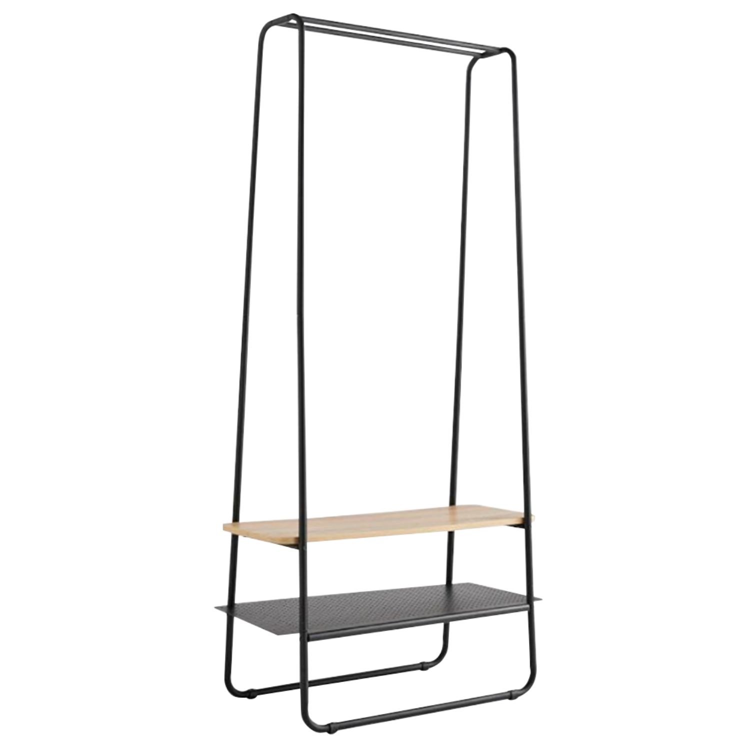 GIANTEX Armadio Aperto Con 5 Ripiani - Appendiabiti Autoportante Metallo/Legno, 151cm - Foto 8