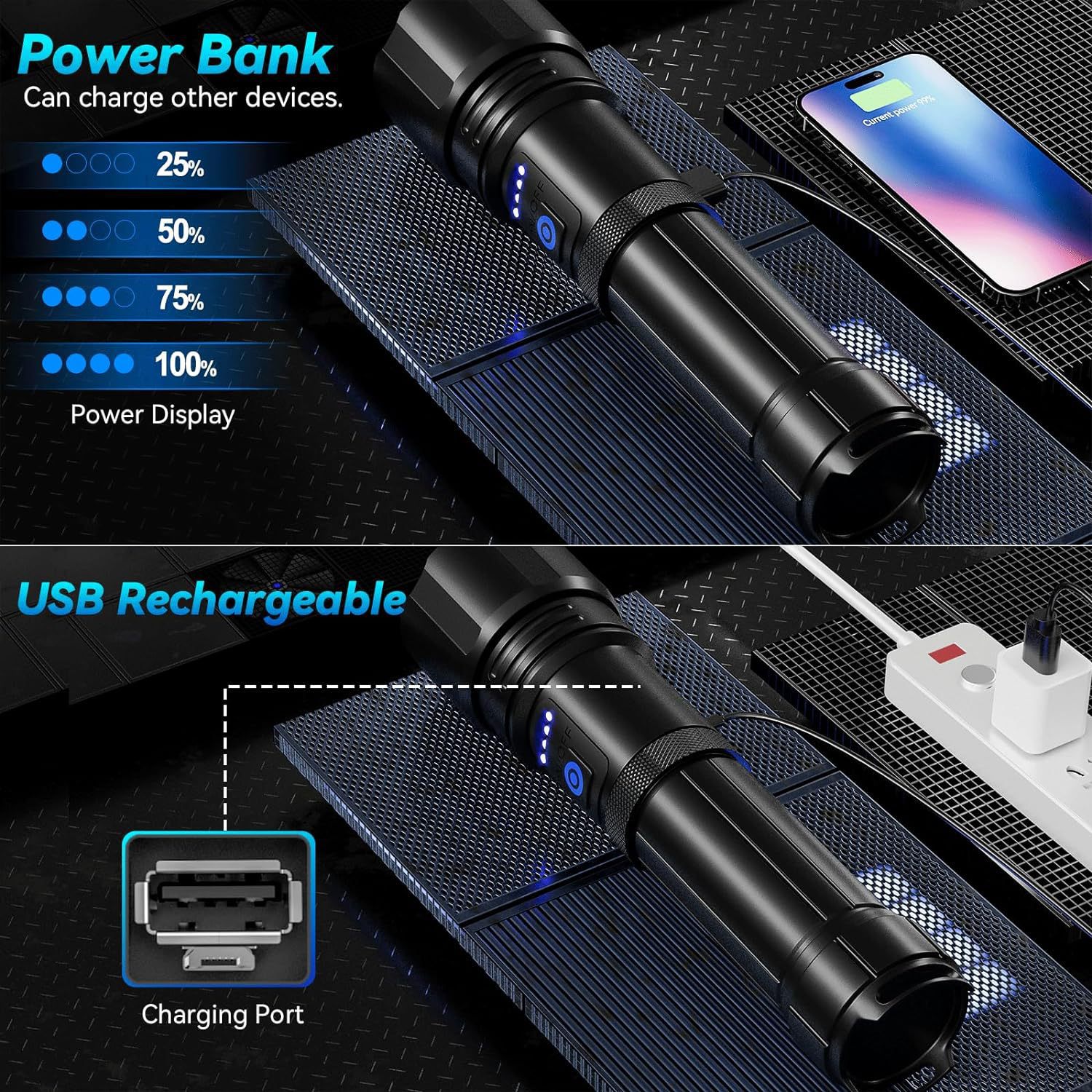 Lampe de travail rechargeable pour stylo de poche à main COB LED avec