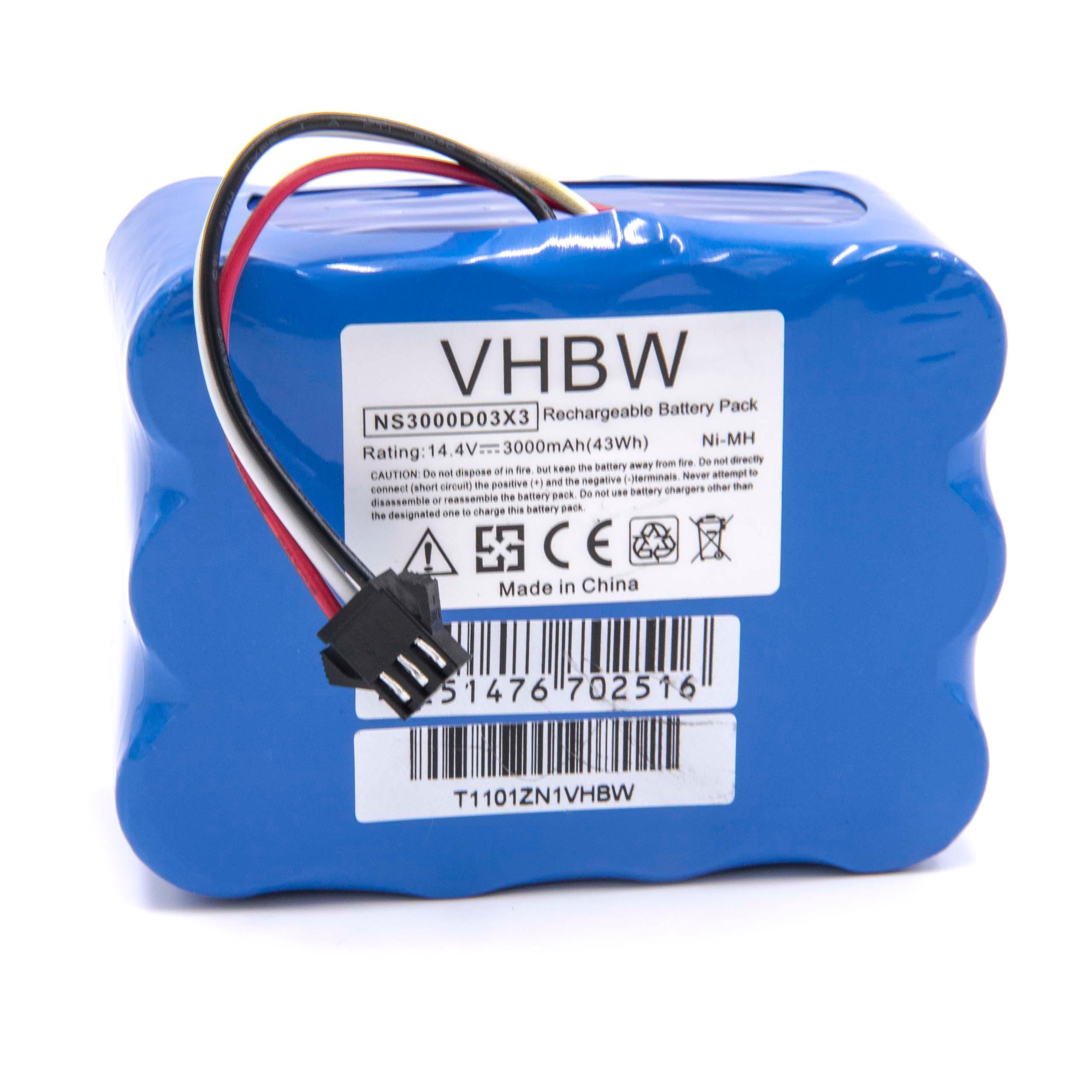 vhbw Batterie compatible avec Zeco V700 aspirateur bleu (3000mAh, 14,4V, NiMH) - 3