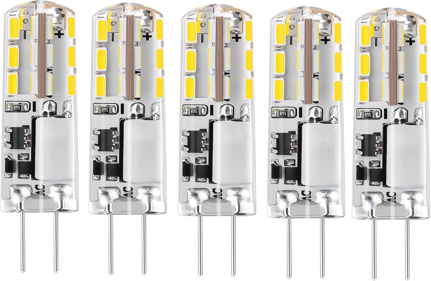 Confezione da 5 lampadine LED G4 12V, bianco luce diurna 6000K, 2W AC ...