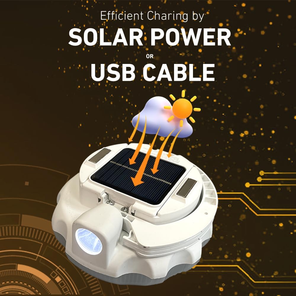 Latarki kempingowe LED: bateria 3600 mAh, 4 tryby oświetlenia, latarki solarne do użytku w nagłych wypadkach nocą. - 3