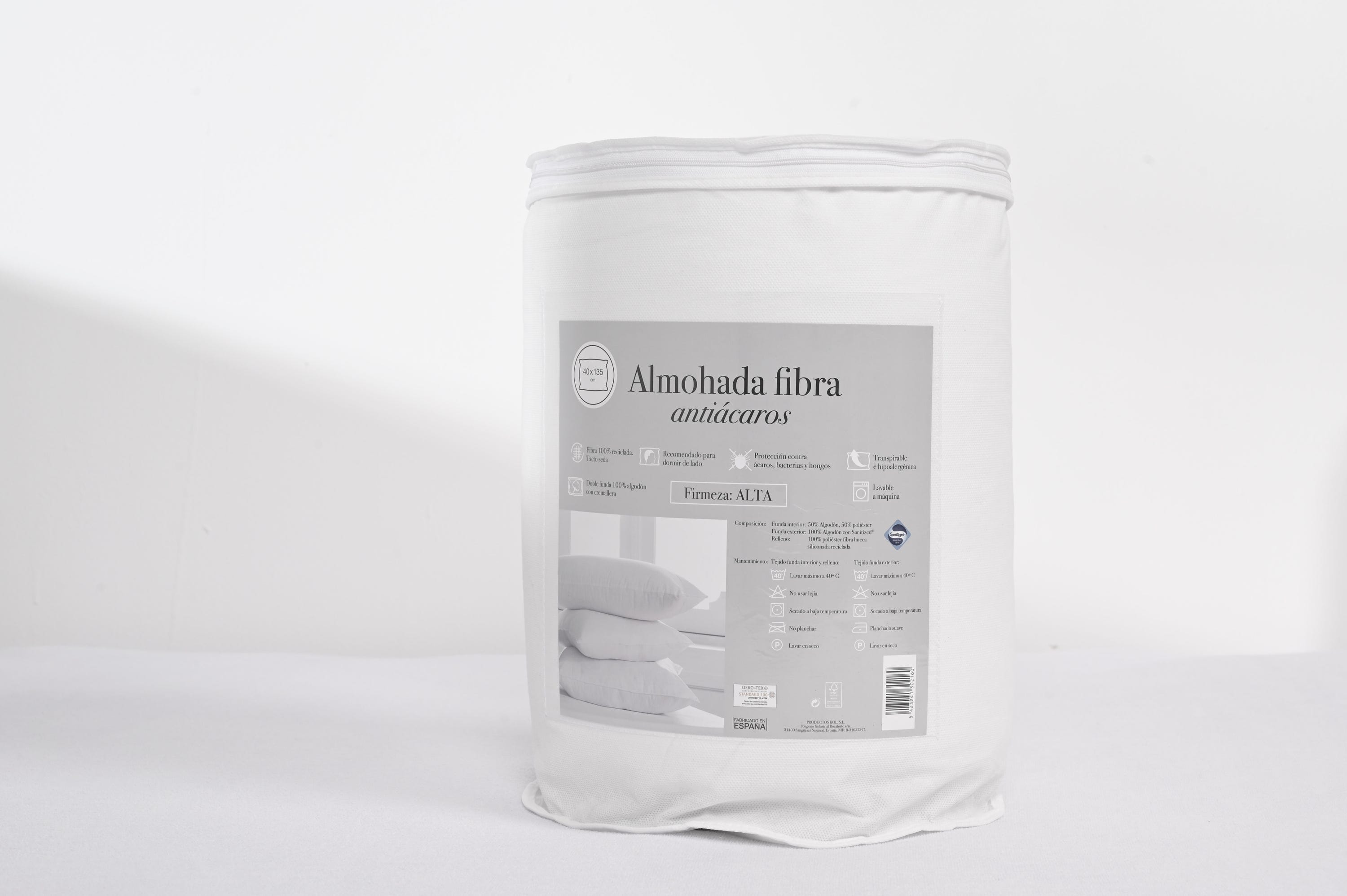 Almofada Fibra Antiácaros fibra oca de poliéster 40 x 135 cm - 8