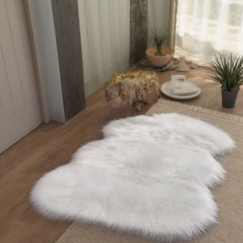 Covor moale din piele de oaie artificială, imitație de lână, 60x90cm, decor modern pentru camera de zi, canapea confortabilă, fotoliu