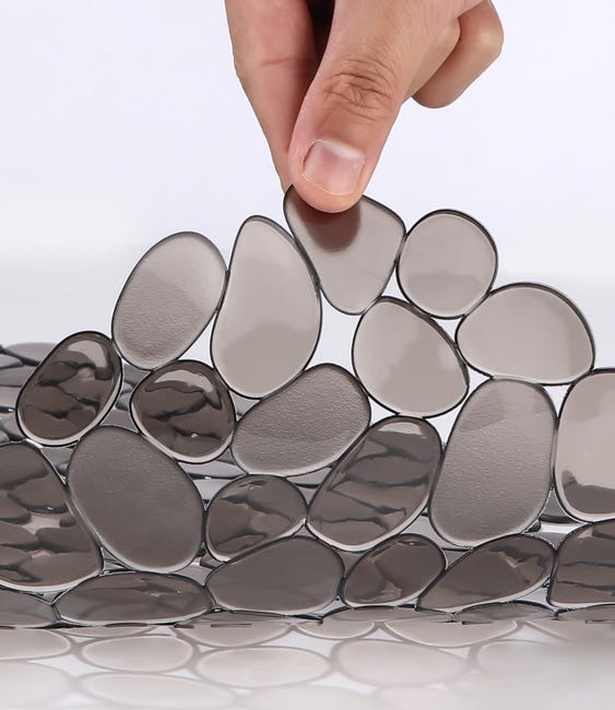 Tappetino Per Lavello Cucina - Set 2 Pezzi In PVC 40x30 Cm, Antiscivolo, Design A Ciottoli - Protezione Lavandino - Foto 9