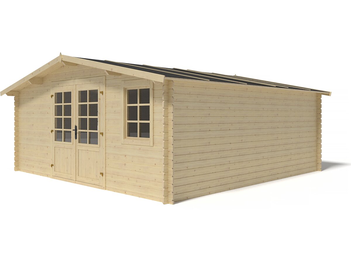 Abri de jardin en bois - 25m2 - 5x5m - Ep. 28mm - Couleur: naturel - DOM591 - ALTANKA - 3