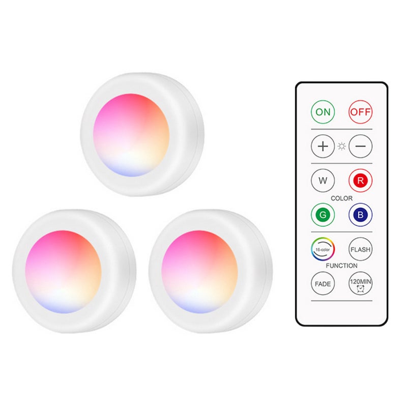 Lampe LED ronde télécommandée, 16 RGB, 10 niveaux d'intensité ...