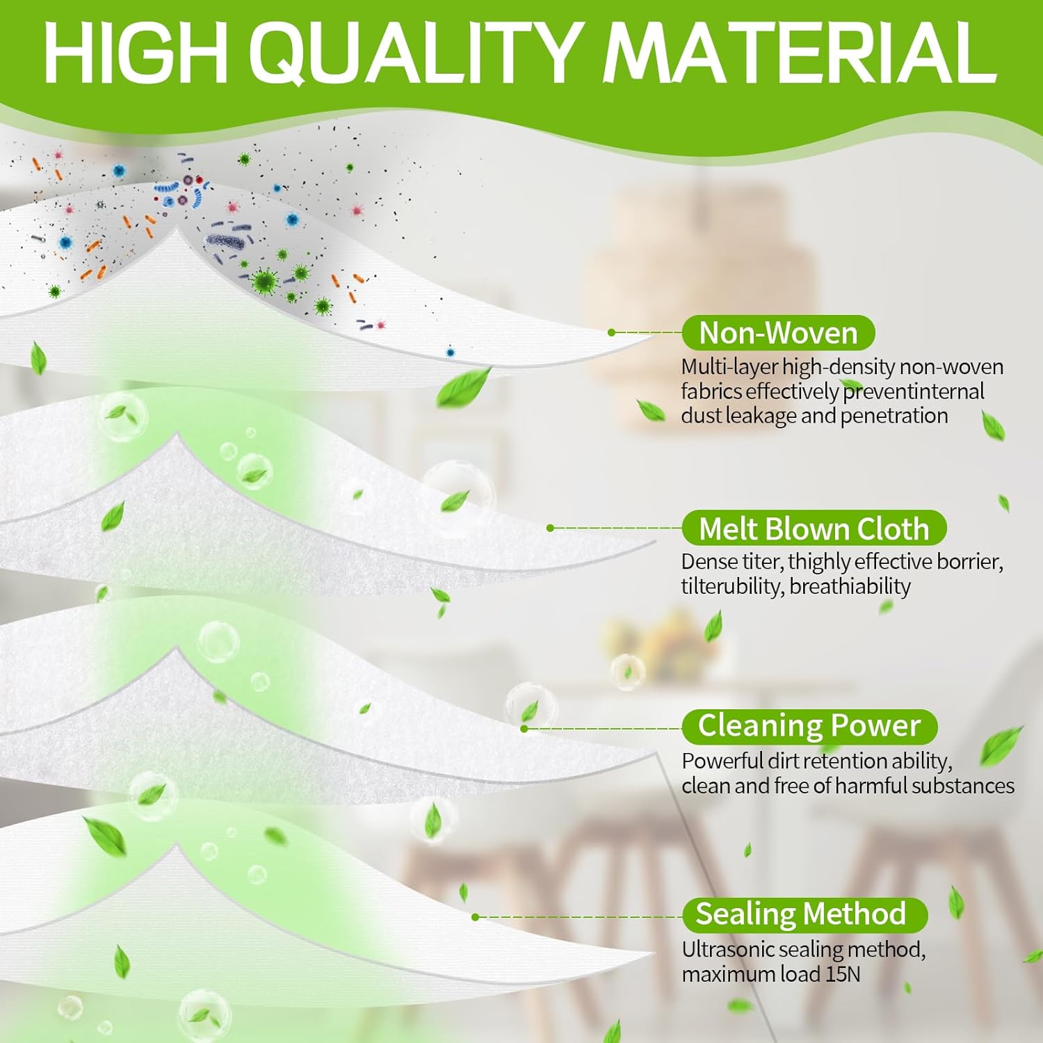 10 sacs à poussière + 2 filtres plats plissés pour Kärcher WD4, WD5, WD6, MV4, MV5, MV6, alternative au KFI 487+ KFI 4410, 2.863-006.0 + 2.863-005.0 - 3