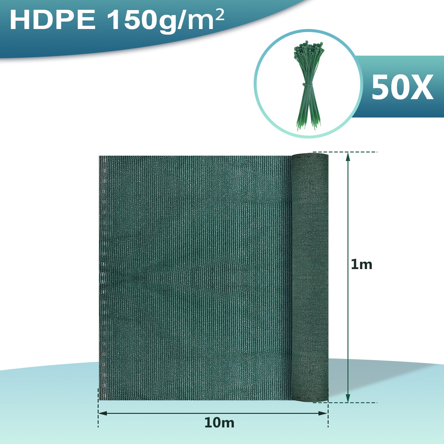 UPGRADE Schermo Per Privacy Da Recinzione 6x50 FT – Pannello In HDPE Su Misura Con Occhielli, Per Terrazzo, Balcone, Giardino - 3