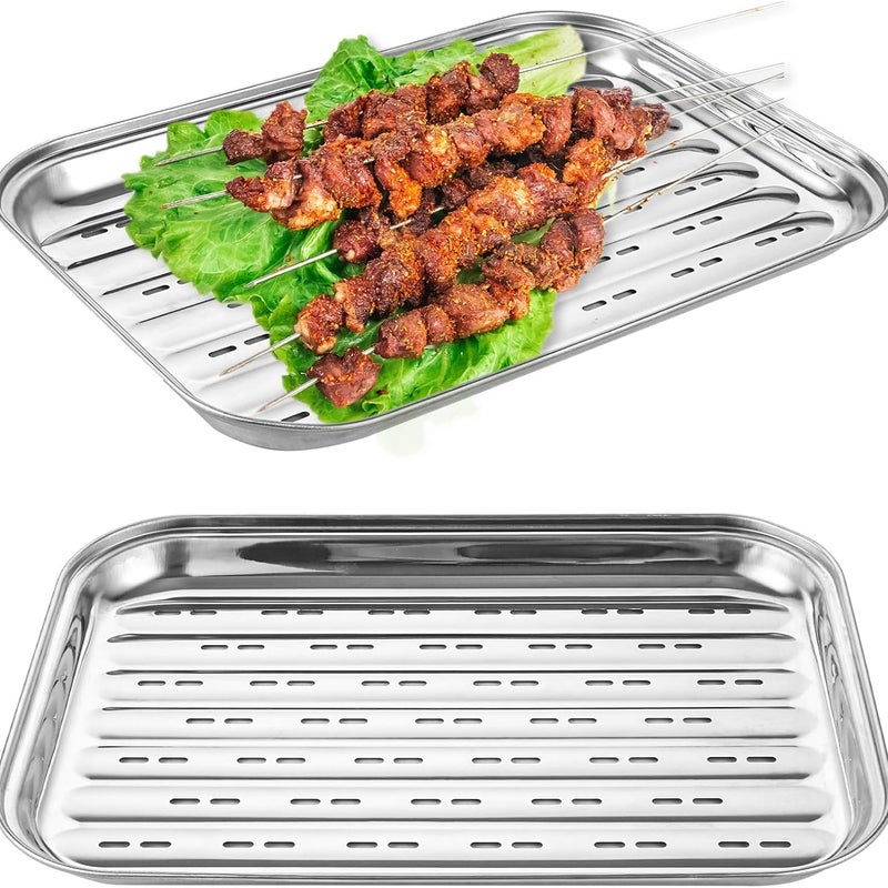 Blacha do pieczenia ze stali nierdzewnej, ok. 35 x 24,5 cm (2 sztuki)