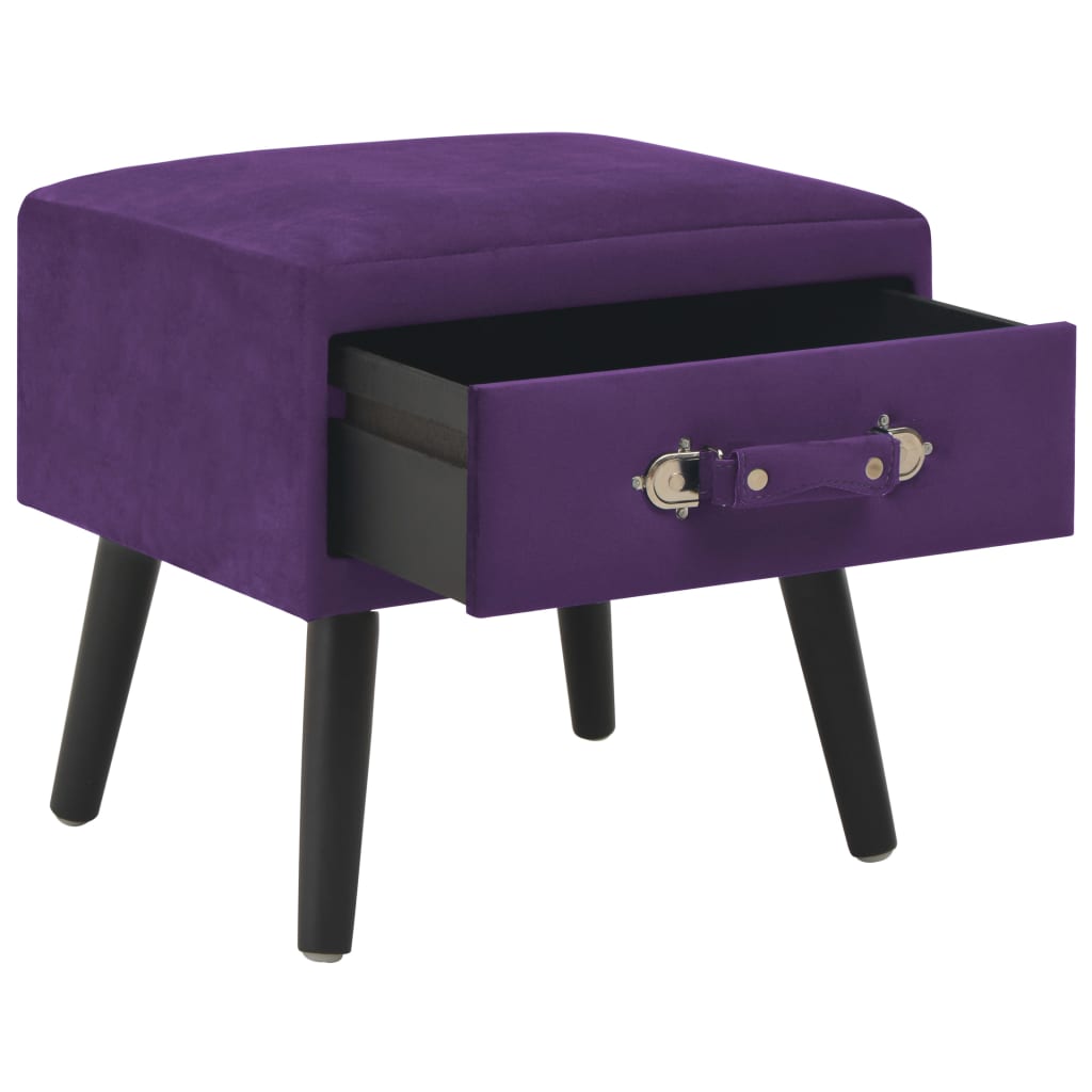 Tables de chevet 2 pcs Violet foncé 40x35x40 cm Velours - 2
