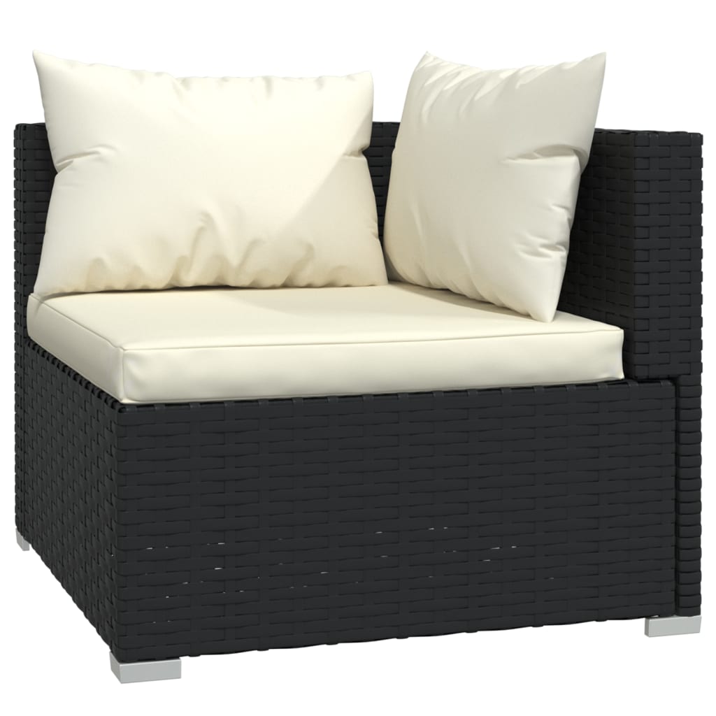 Maison Exclusive - Set Divani da Giardino 12 pz con Cuscini in Polyrattan Nero - 3