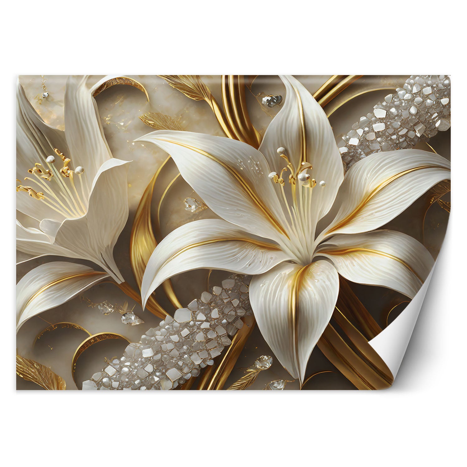 Fototapeta, Lilie glamour złoty 150x105