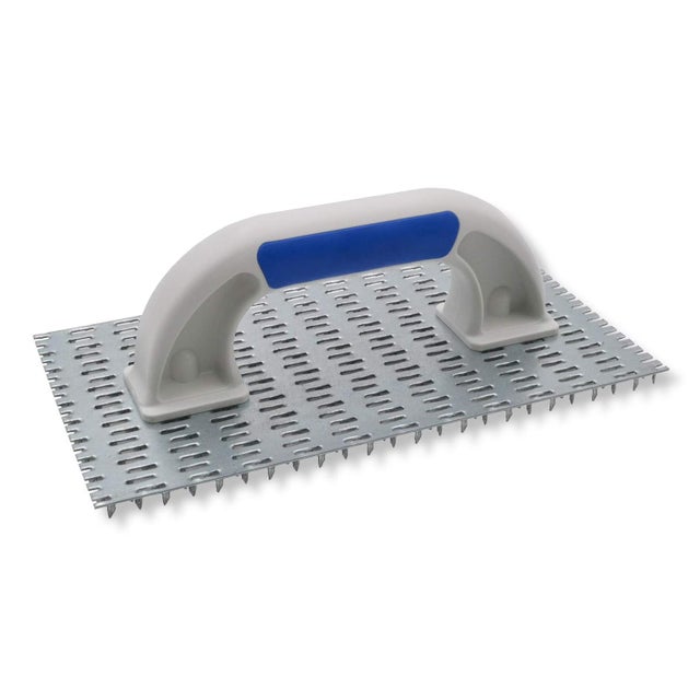 Versão em português — Grattoir professionnel pour enduit noble - Grattoir pour enduit - Planche à râper pour enduit minéral - Dimensions: 250x135mm