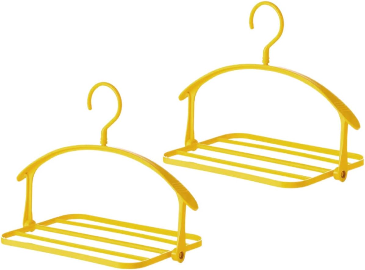 Zestaw 2 składanych plastikowych wieszaków na ubrania do suszarki.