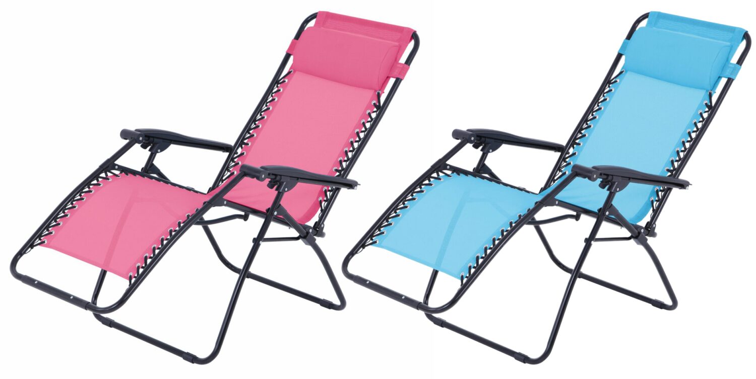 Lot de 2 fauteuils relax de jardin - O'Colors - Multi positions - Bleu