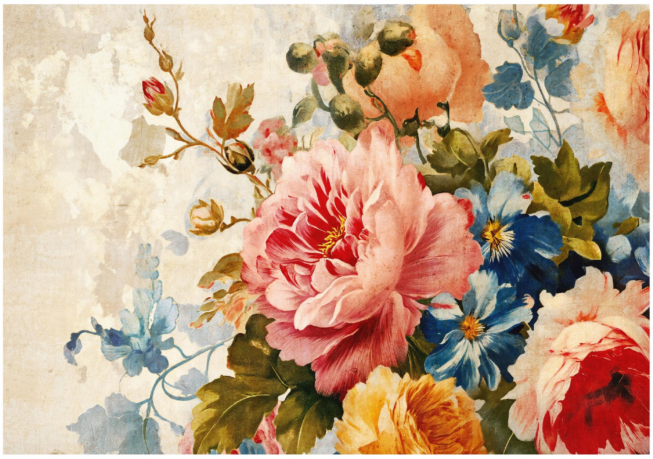 Fototapeta Kwiaty Róże Natura Vintage 150x105 cm Tapeta Do Sypialni Salonu Kuchni Na Flizelinie