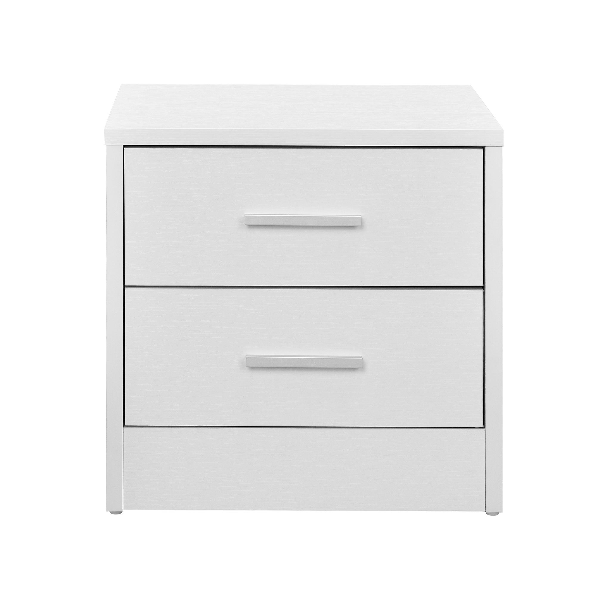 Mesa de cabeceira Jette elegante com 2 gavetas em aglomerado 38 x 34 x 37cm - Branco [en.casa] - 3
