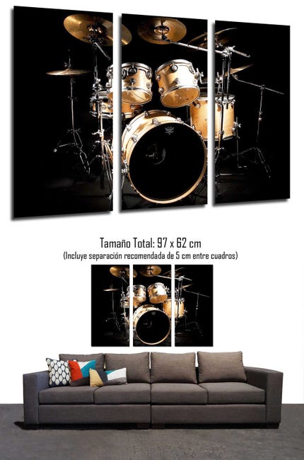 Tableau Moderne ACDC Musique Rock Sur Bois - Impression 3 Parties 97x62cm - Décoration Murale Unique