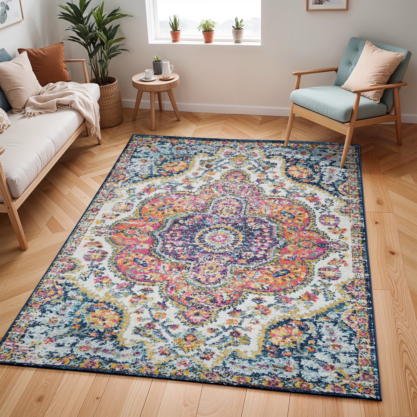 LIVABLISS Tapis Vintage Oriental Multicolore/Rose 160x230 cm Julia - 7