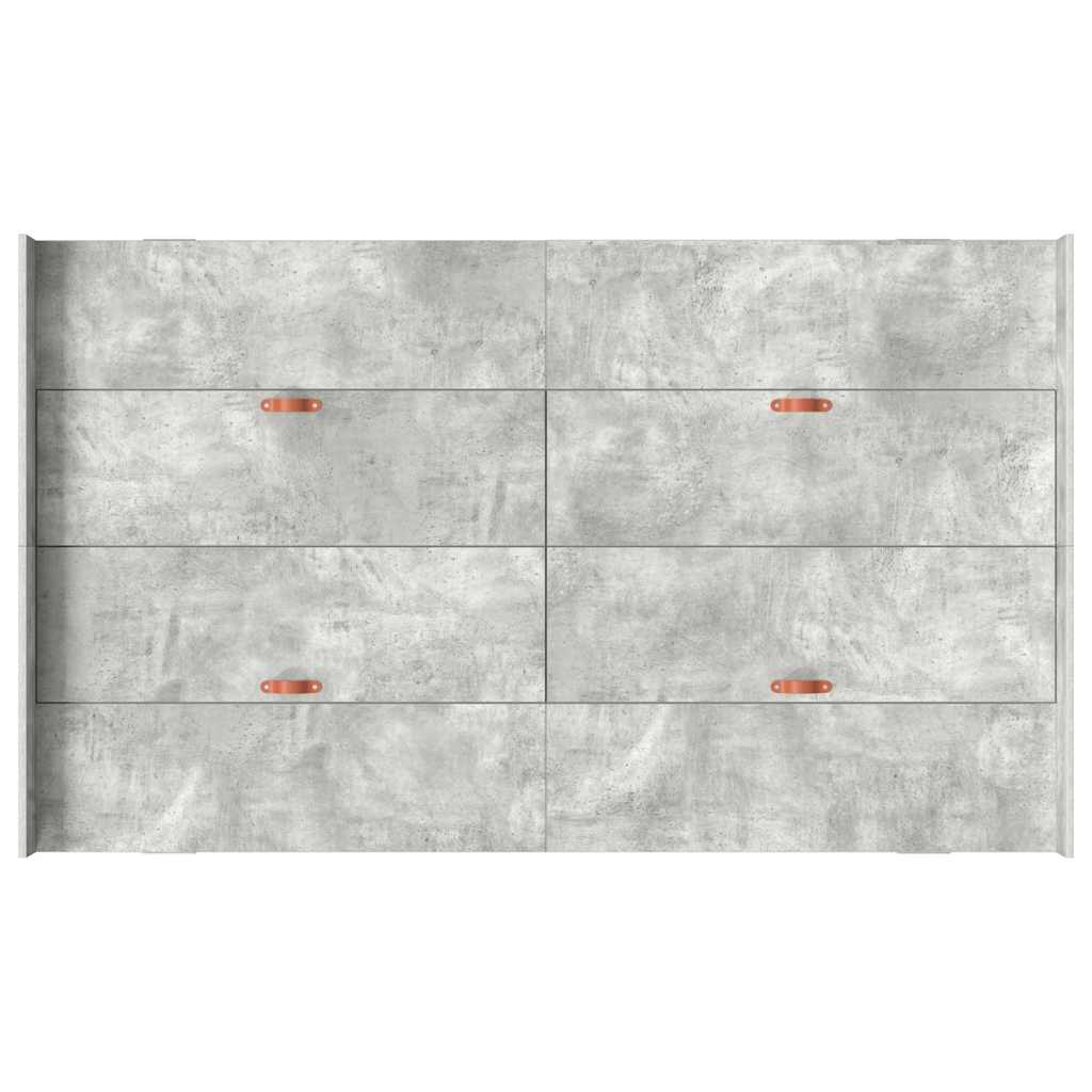 Cadre de lit avec rangement et tiroir gris béton, pour la chambre, 120 × 190 cm - 8