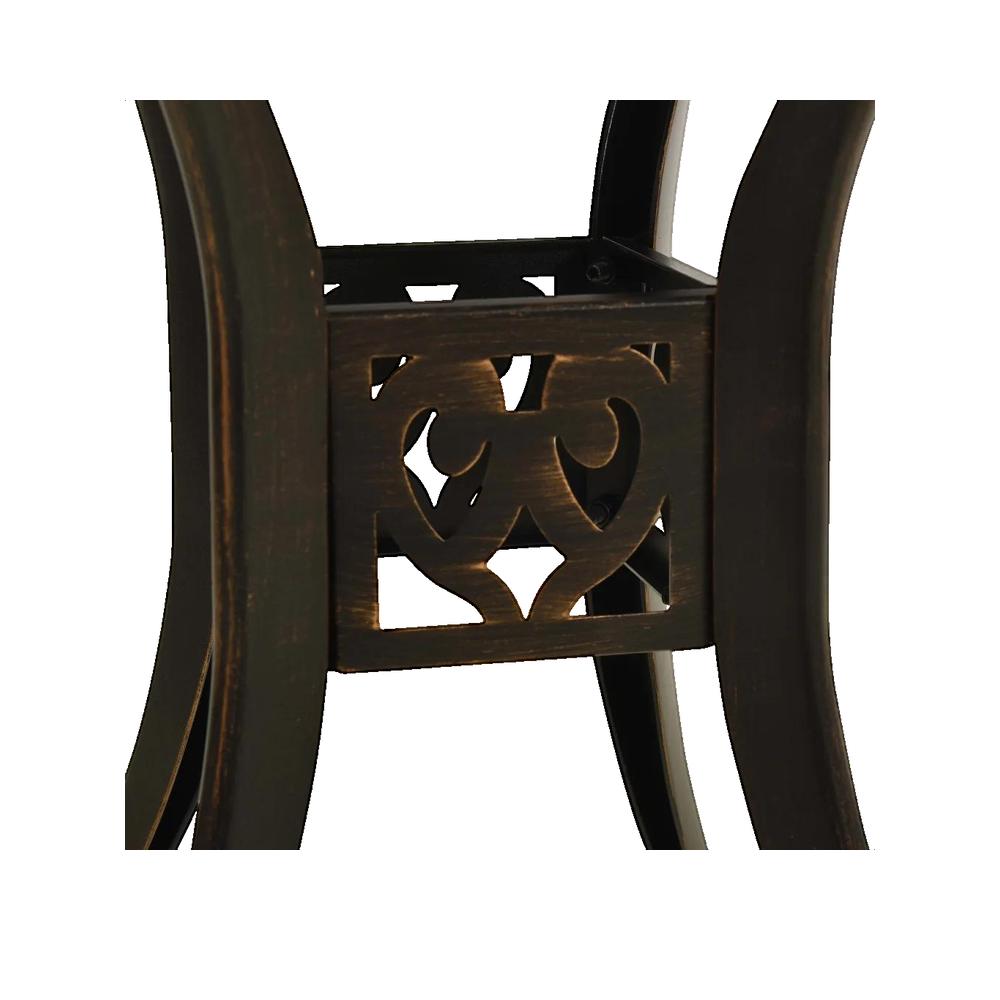 Stół ogrodowy vidaXL z odlewanego aluminium brązowy z otworem na parasol stabilny 78x72 cm