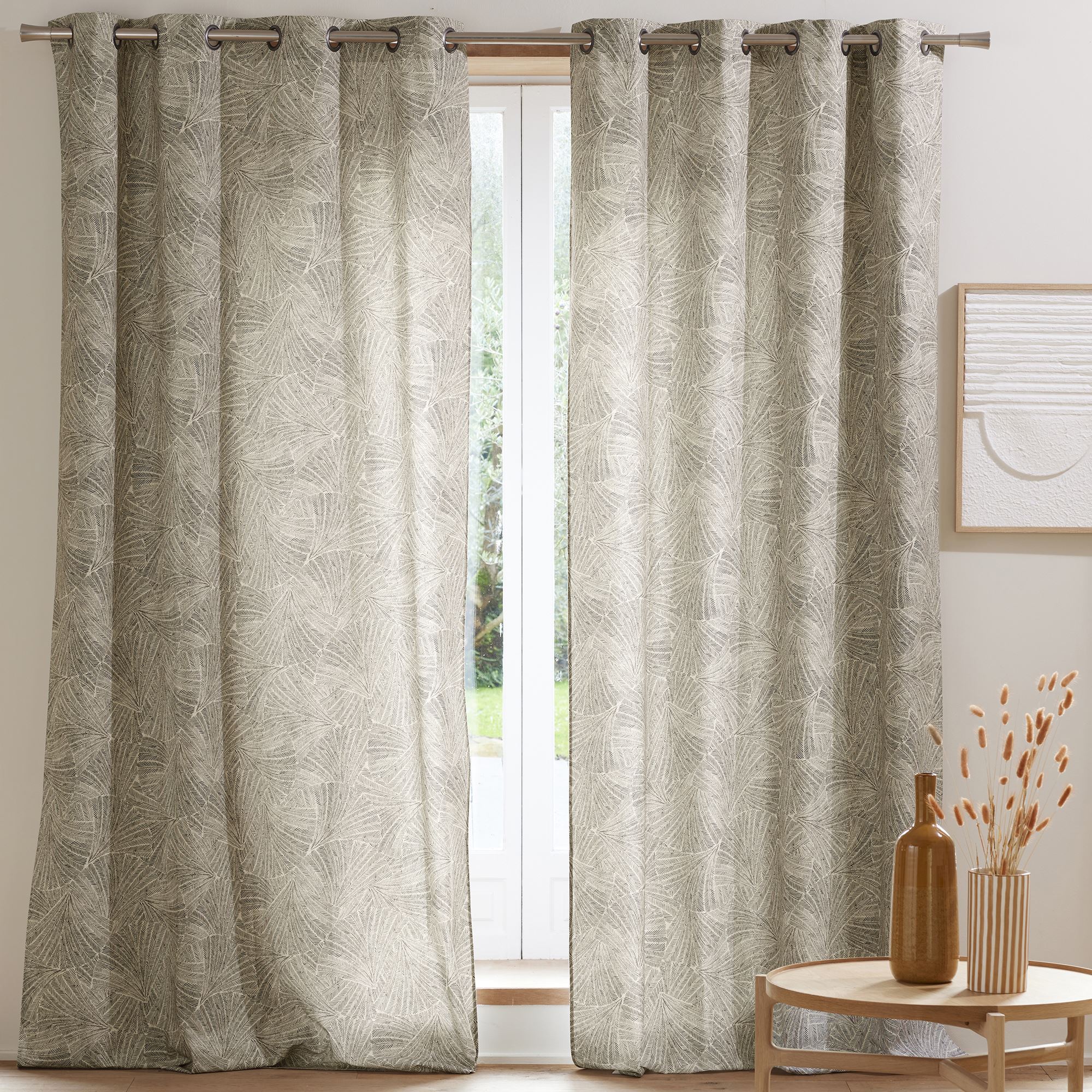 Rideau KYOTO 135x180 gris en coton - 2
