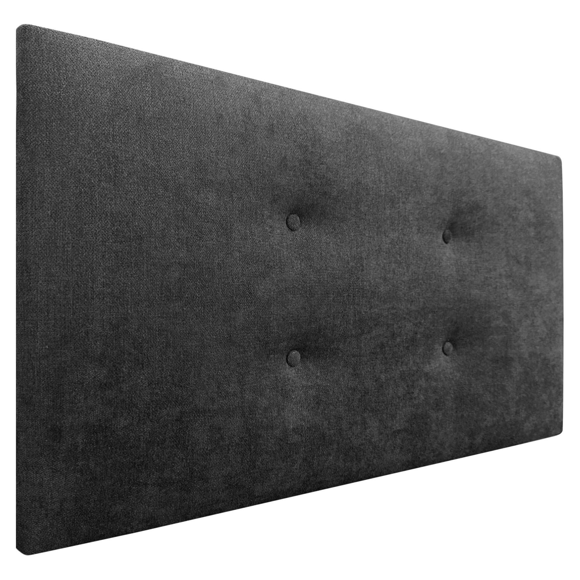 Dhome cabecero de tela aqualine pro con 2 hileras de botones cabezal tapizado cama lujo (negro, 90cm)