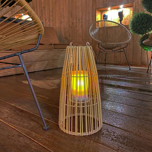 Lanterne solaire Bali - effet flamme - blanc chaud - bougie solaire LED - Extérieur - Chromex