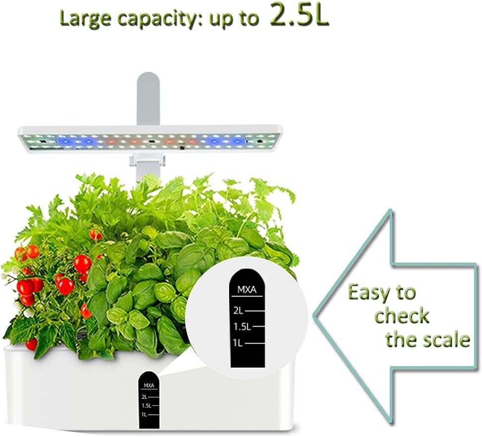 Système de culture hydroponique avec lampe de culture à LED, kit de jardin d'herbes aromatiques d'intérieur, boîte de jardinage avec pompe à eau - 8