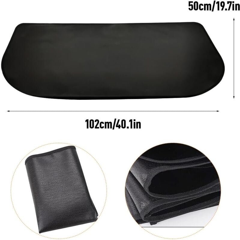Tapis Cheminée Ignifuge Demi-Rond 102x50cm – Protection Anti-Feu devant Poêle, Barbecue, Chauffage - 2
