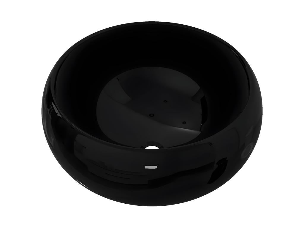 Lavabo bagno rotondo 40 x 15 cm ceramica nera 02_0002539 - 6