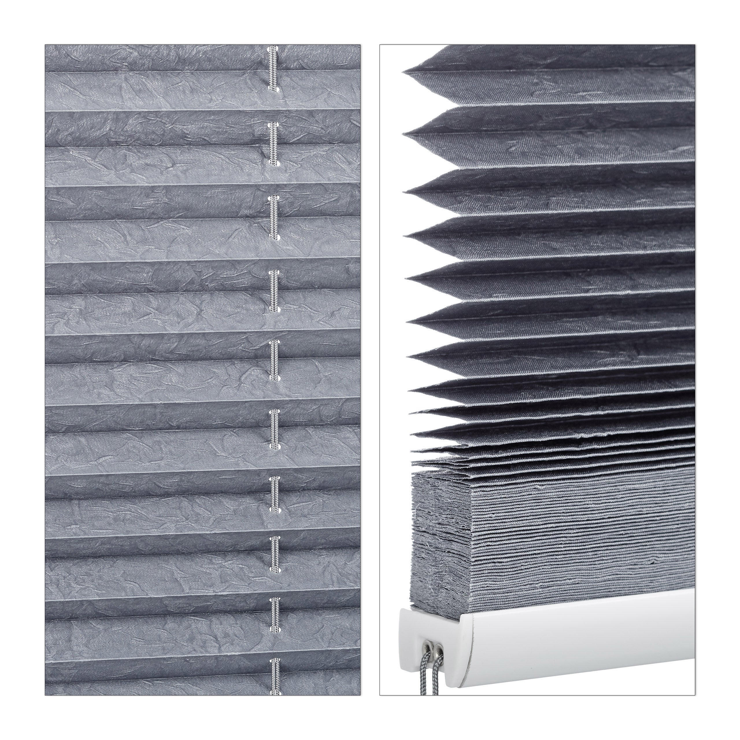 Store vénitien sans perçage, lot de 2, volet fenêtre, laisse passer la lumière, L x H : env. 60x130 cm, gris - 7