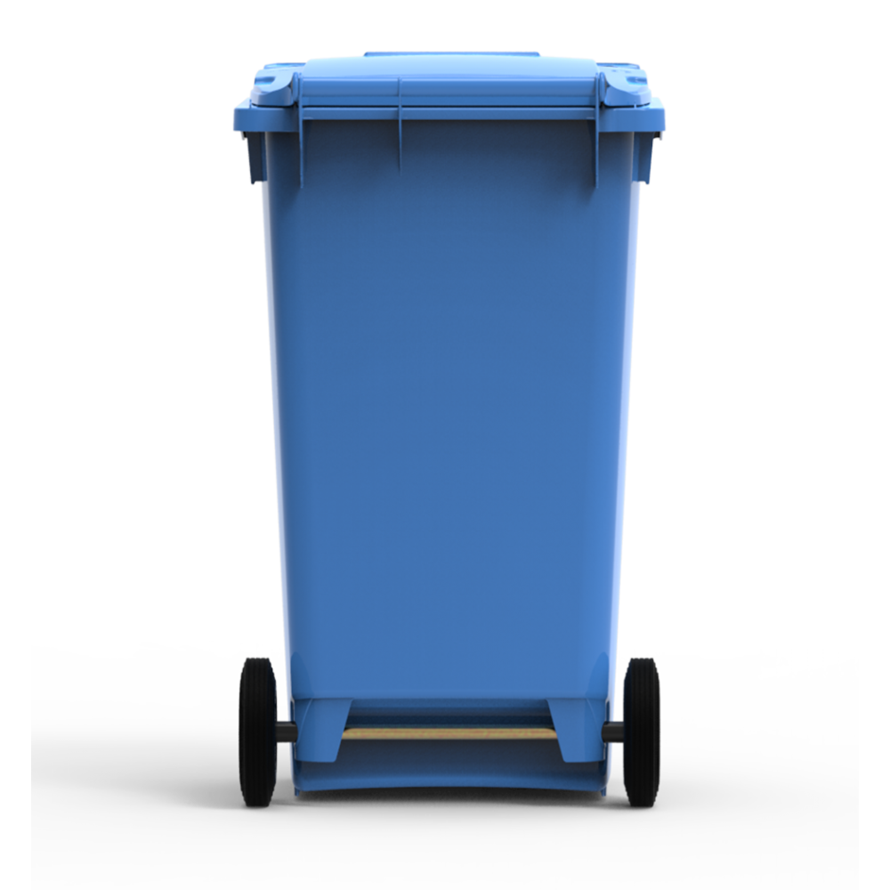 ESE France Conteneur Poubelle à déchets 2 roues - 240L - Robuste et Économique - 100% Recyclé - Bleu - Fabriqué en France - 2