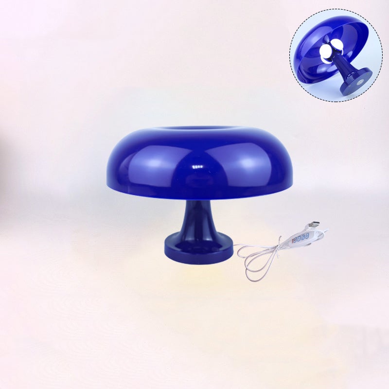 Lampa stołowa w kształcie grzybka w stylu retro - 3 kolory światła - idealna do kącika czytelniczego, salonu lub sypialni (28 x 19,5 cm) - niebieska