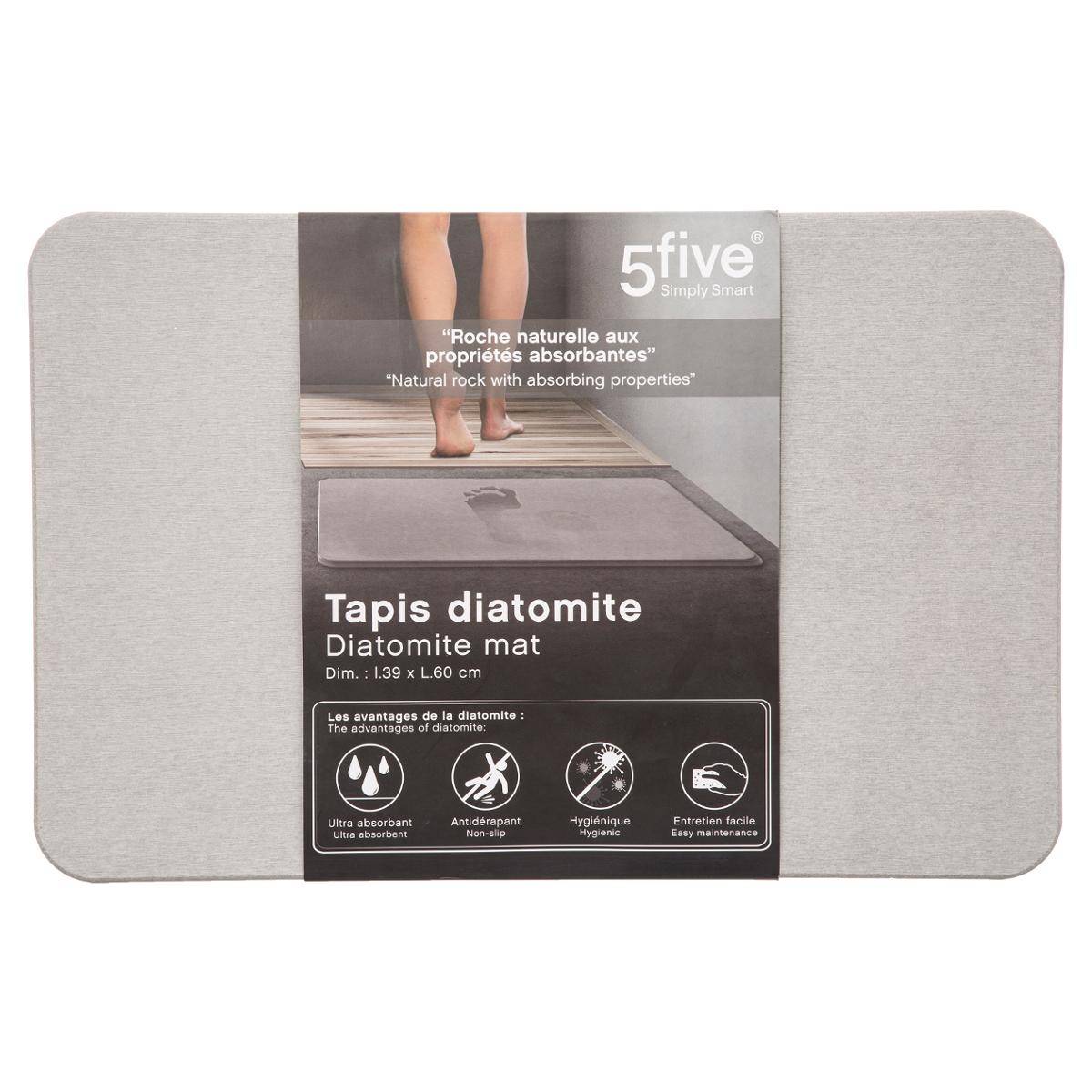 Tapis diatomite 39x60cm gris - 5five - 3