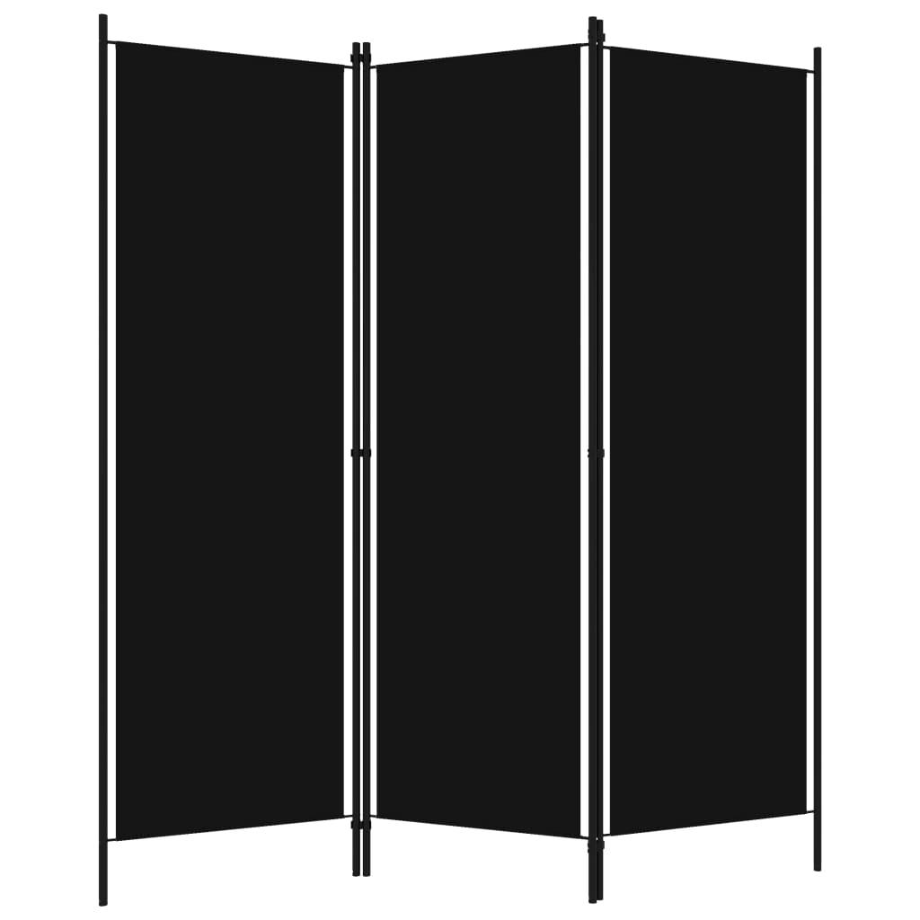 Biombo separador de 3 paneles   biombo divisor   paravientos negro 150x180 cm cfw50386