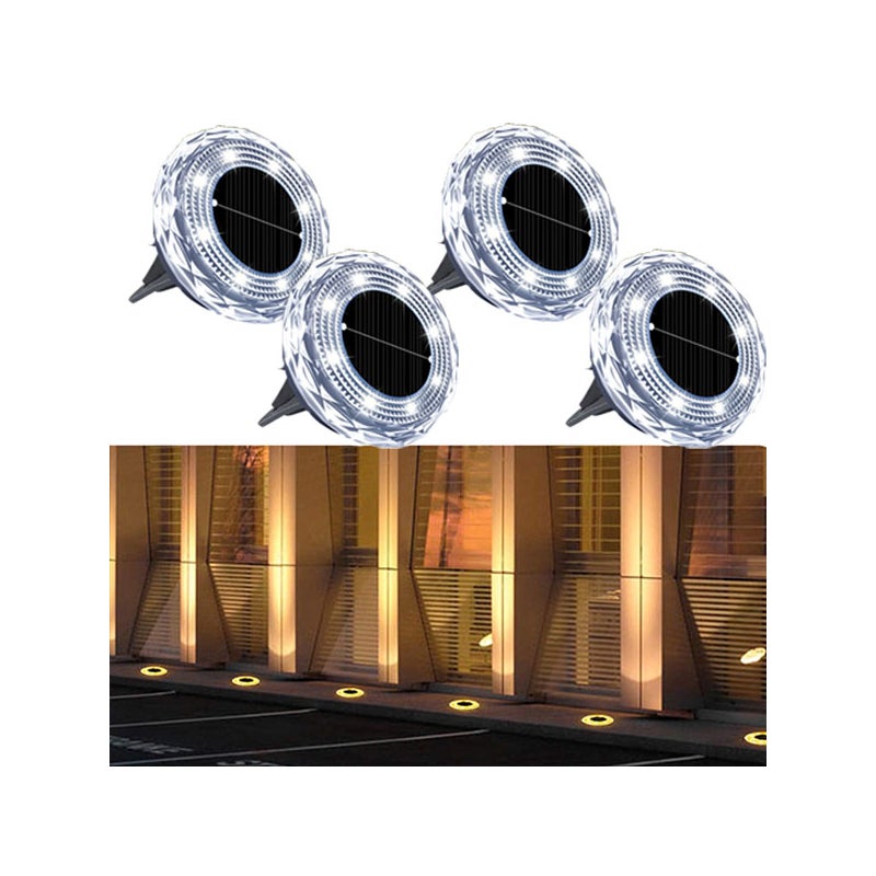 Zestaw 4 lamp nastrojowych do aranżacji ogrodu, ciepłe światło, lampy solarne, zewnętrzne lampy dekoracyjne, lampki nocne ogrodowe