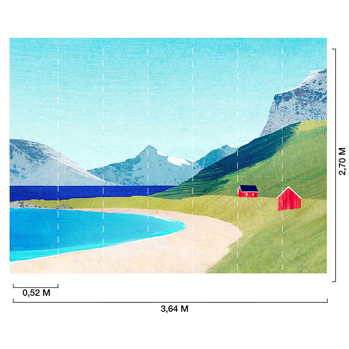 Papier peint panoramique cabanes en scandinavie - 364x270cm - 3