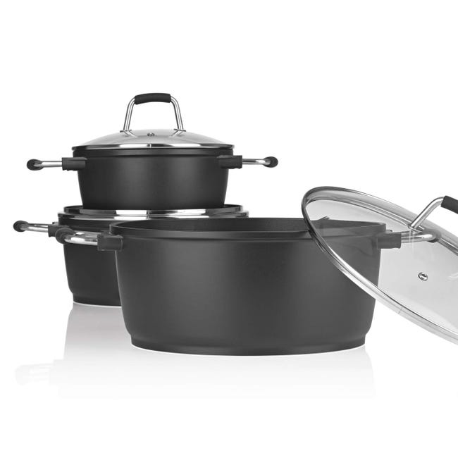 Pentola Casseruola Antiaderente 36-40cm - Alluminio Con Coperchio Vetro, Per Tutti I Piani - Foto 3