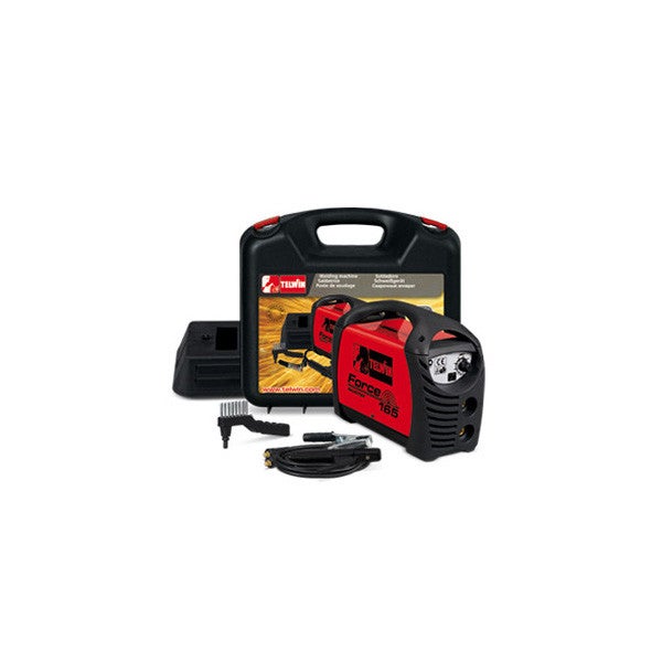 Telwin 07170085 Force 165 Saldatrice Inverter Ad Elettrodo Completa Di Accessori In Valigetta, 230V, Force 165 In Valigetta, Rosso Nero, 38.5 x 43.5 x