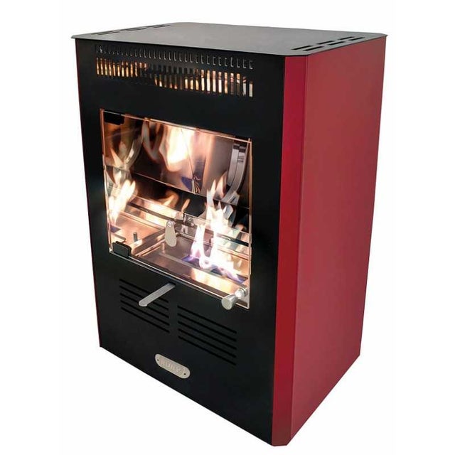Fogão a bioetanol Ruby Bordeaux de 3 kW – vidro protetor, tanque de 4,2 L, design com 61 cm de altura – ideal para 30 m² – Tecno Air System