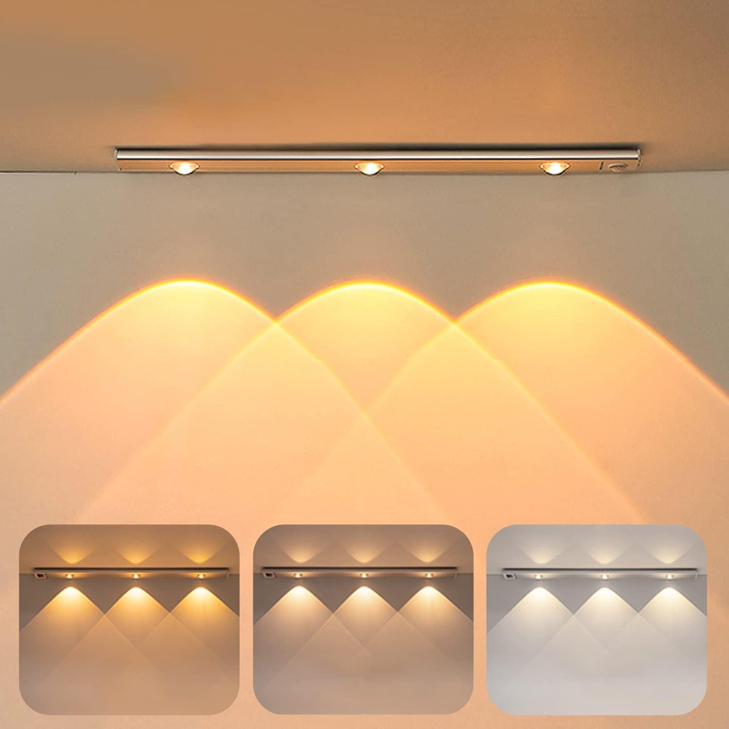 Lampe de placard rechargeable avec détecteur de mouvement et télécommande, plafonnier magnétique