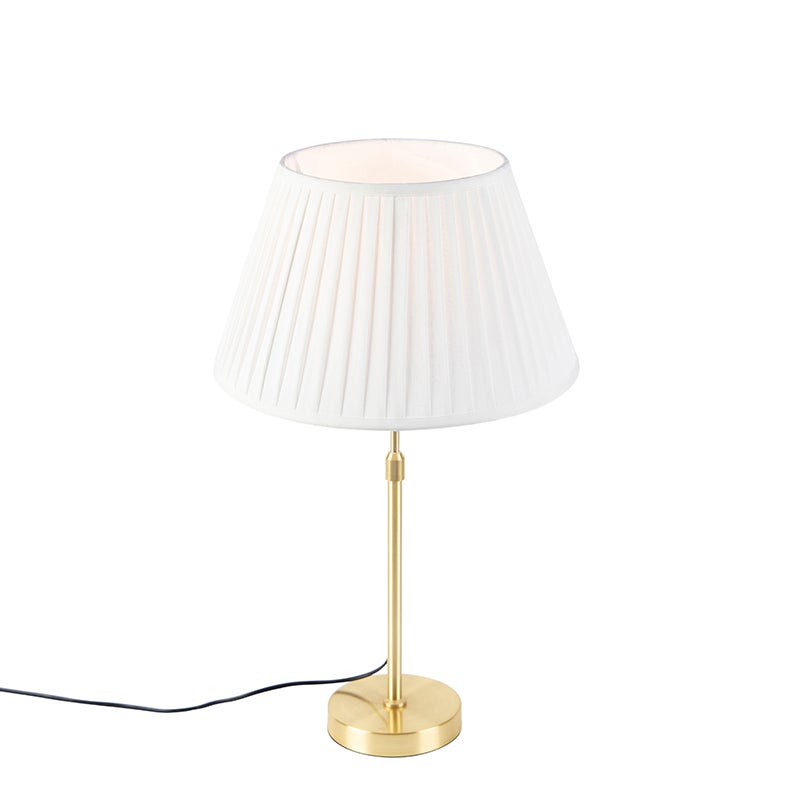 Qazqa classic-antique lampa stołowa z kloszem - Parte - biały, max. 60w, e27, 69cm, IP20 oświetlenie wewnętrzne