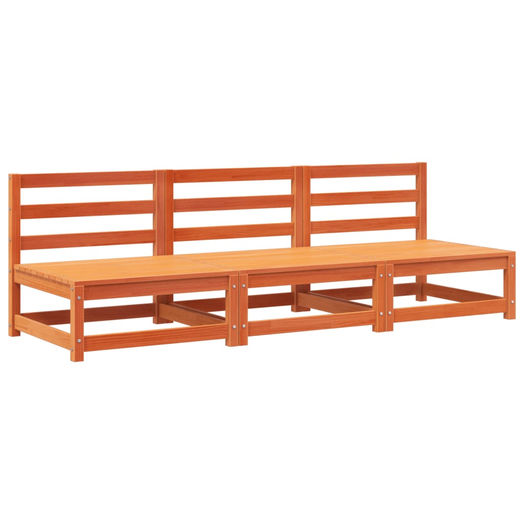 Maison Exclusive - Canapés de jardin cire marron 2 pcs bois de pin massif - 2