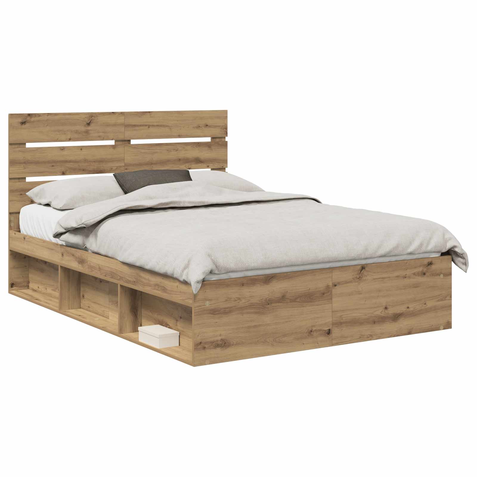 Cadre de lit en bois de pin massif pour la chambre, 150 × 200 cm - 2